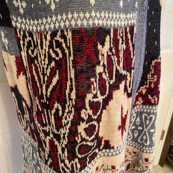 Free People Bandana Hooded Cardigan NWT Size L - Picture 3 of 9